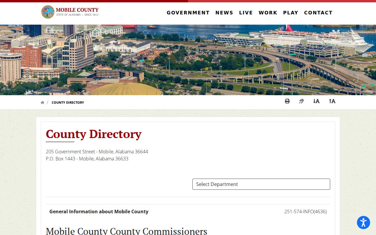 Mobile County criminal records and warrant office directory