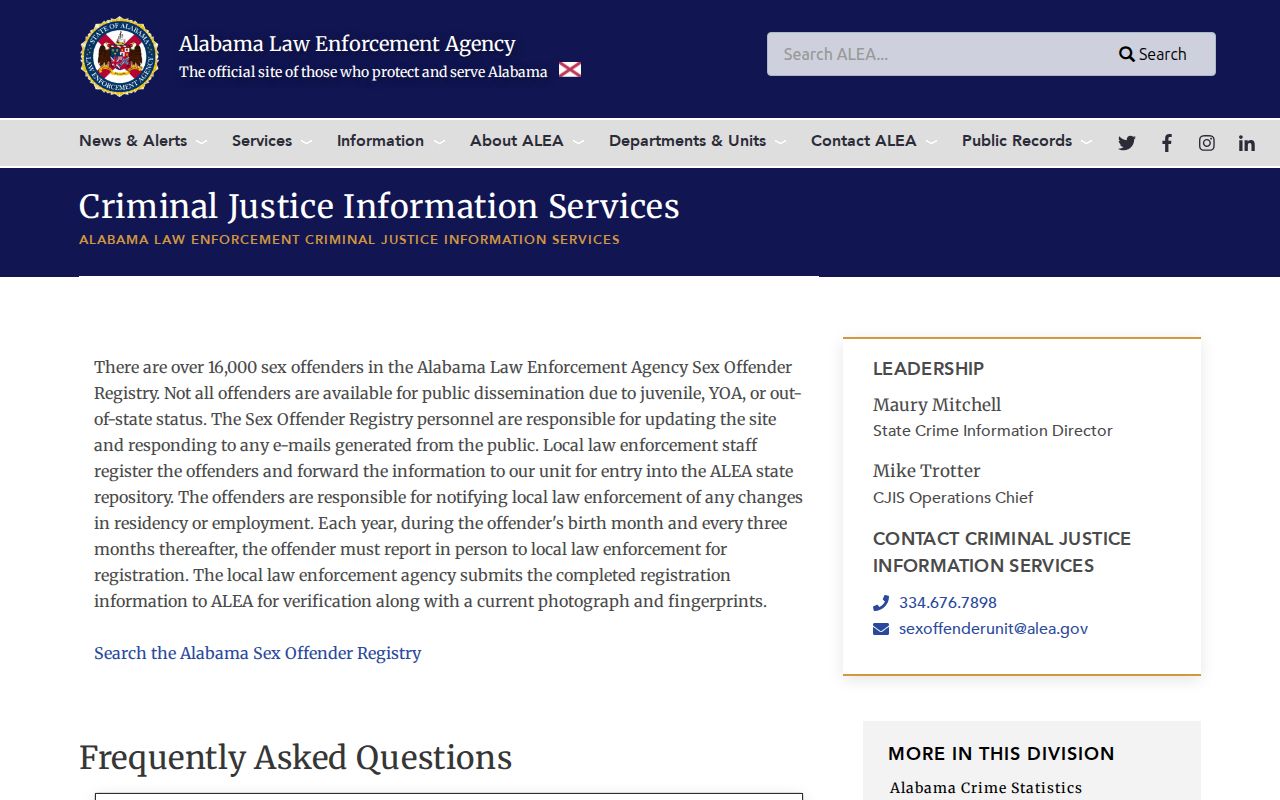 Mobile County sex offender registry guidance from ALEA