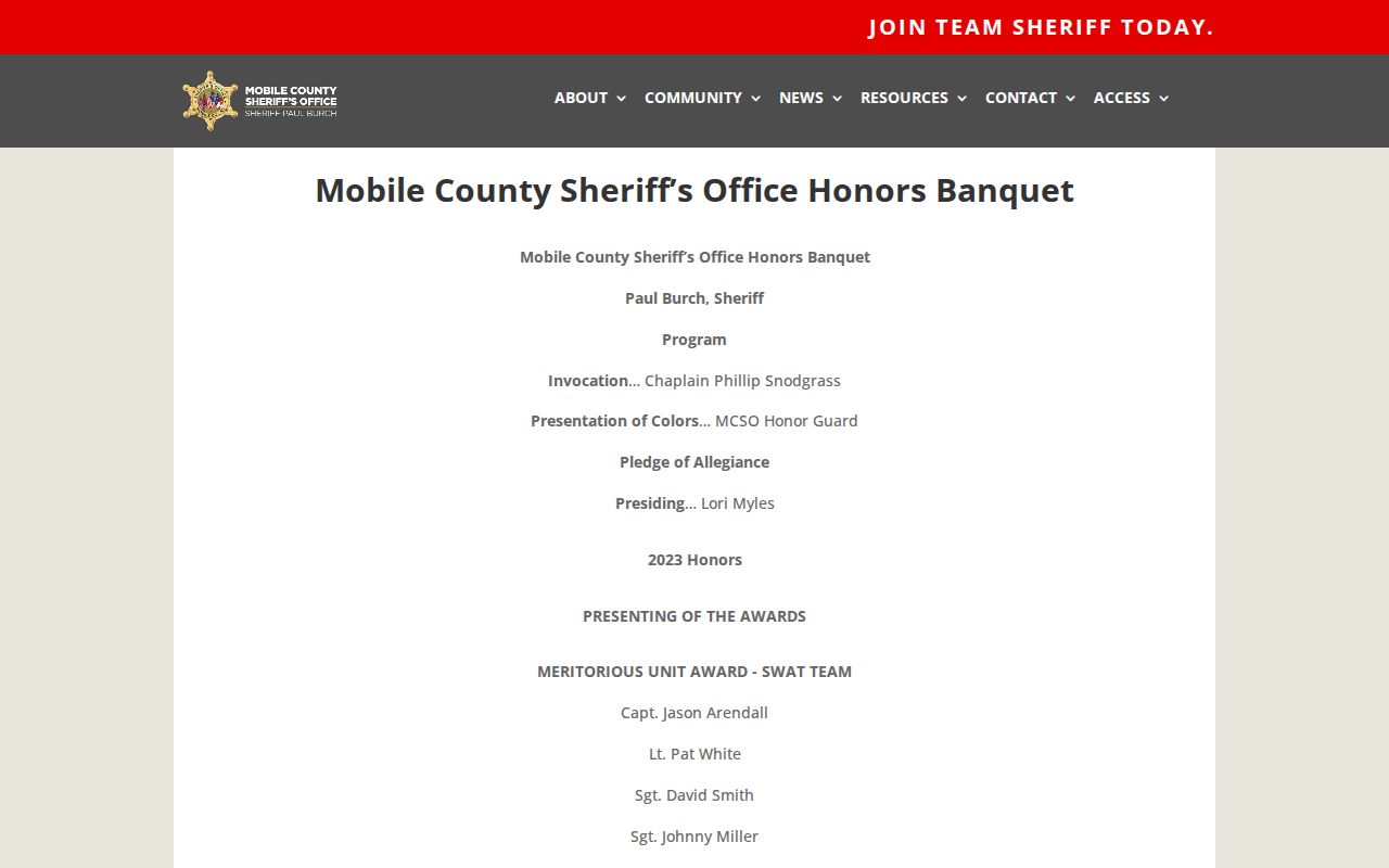 Mobile County Sheriff's Office sex offender registry compliance report