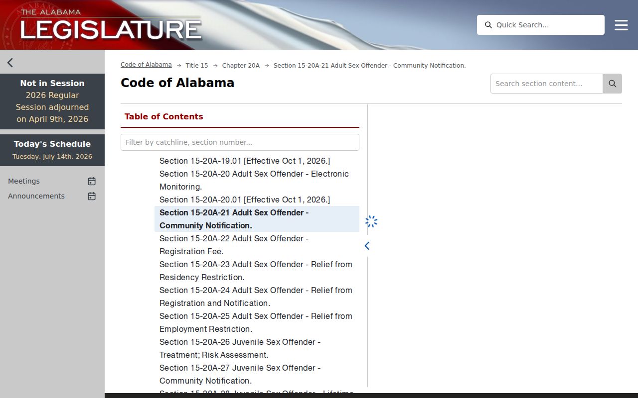 Mobile County sex offender registry community notification law